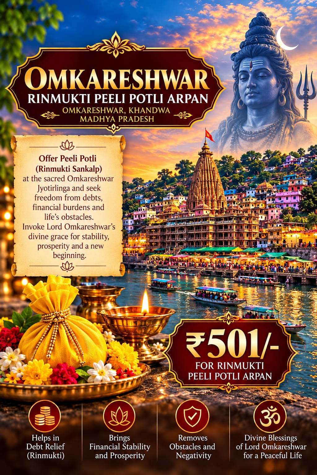 Omkareshwar Rinmukti Peeli Potli Arpan